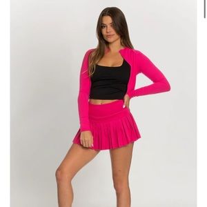 Gold Hinge Hot Pink Pleated Tennis Skirt